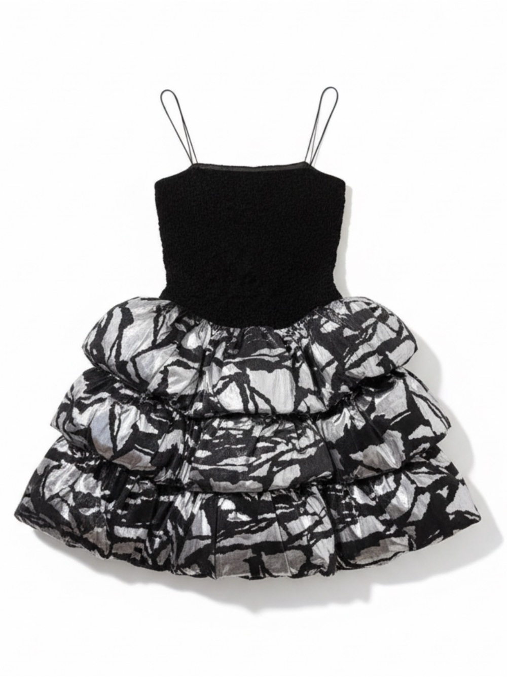 80s After Five Bubble Bow Tiered Ruffle Cocktail
Dress